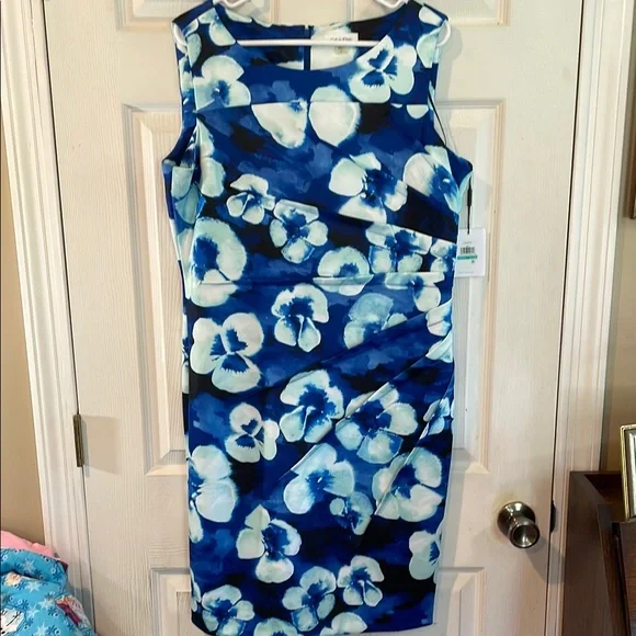 Calvin Klein | Dresses | Calvin Klein Size 6 Blue Floral Midi Dress | Poshmark Calvin Klein | Dresses | Calvin Klein Size 6 Blue Floral Midi Dress | Poshmark